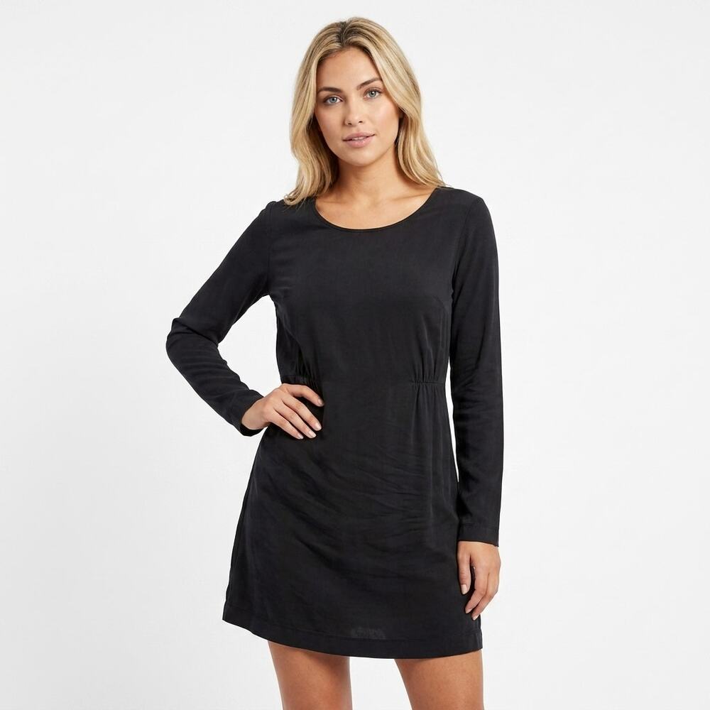 Diesel Ruched Long Sleeve Mini Dress Crew Neck Women See Measurements